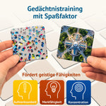 Memospiel Aerial fördert spielerisch Aufmerksamkeit, Merkfähigkeit und Konzentration mit faszinierenden Luftbild-Motiven aus der Vogelperspektive.

