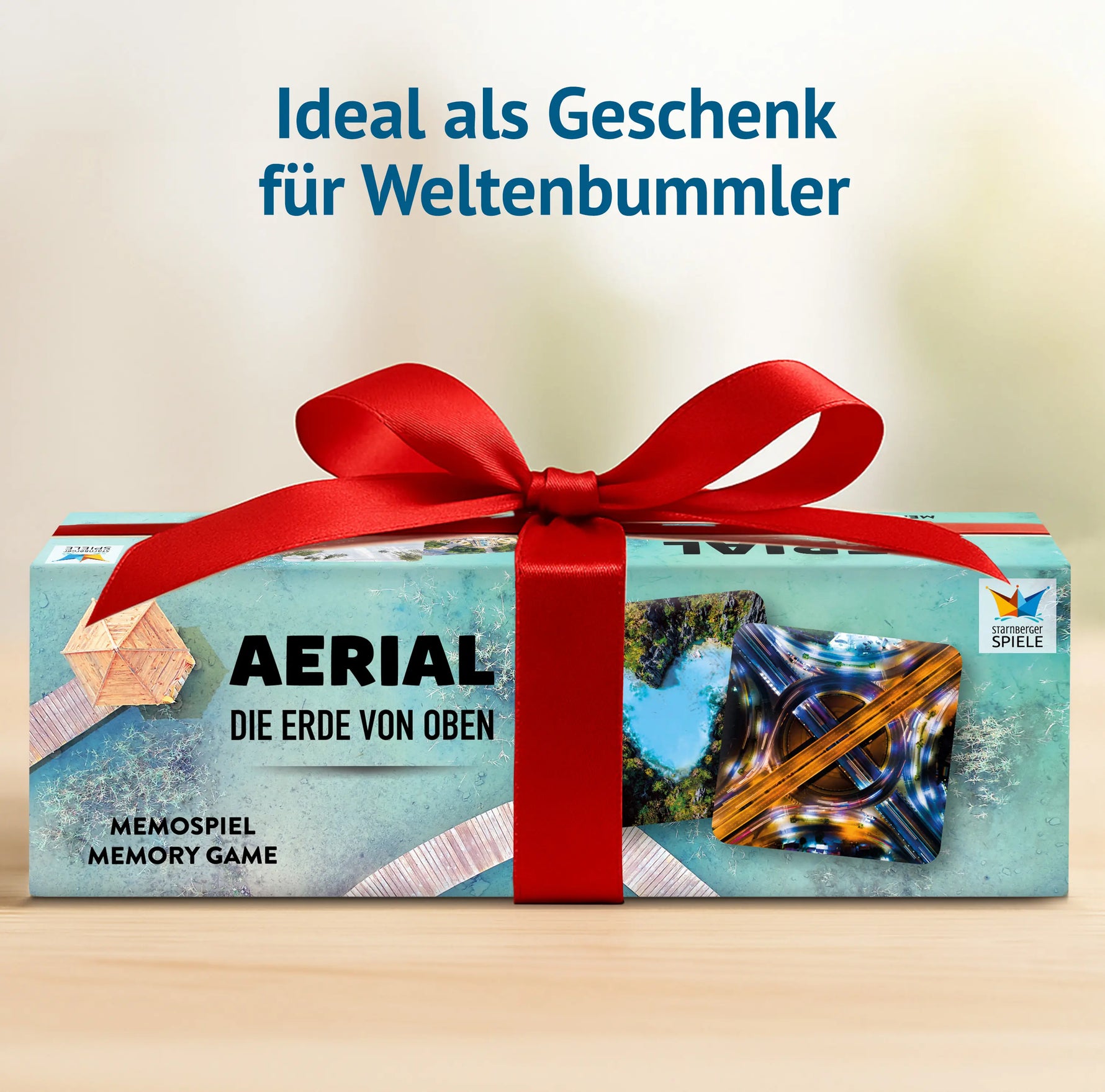 Memospiel Aerial – Die Erde von oben als Geschenkidee für Weltenbummler und Reisefans.