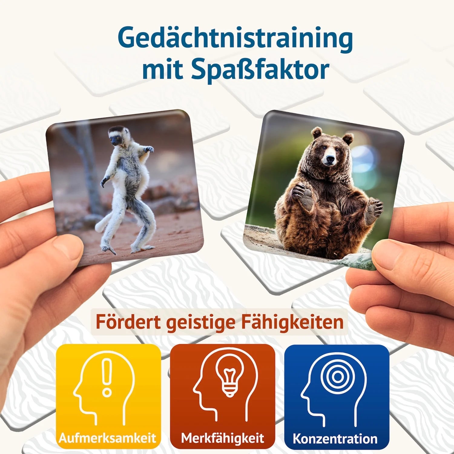 Memospiel Tierisch Lustig mit Tiermotiven für spielerisches Gedächtnistraining