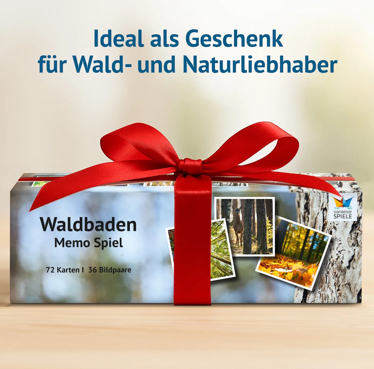 Memospiel Waldbaden als besondere Geschenkidee für Naturfreunde und gemeinsame Spieleabende