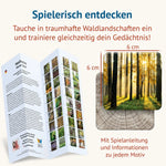 Memospiel Waldbaden mit Naturfotografien, Spielkarten und Spielanleitung für Familien und Naturfreunde