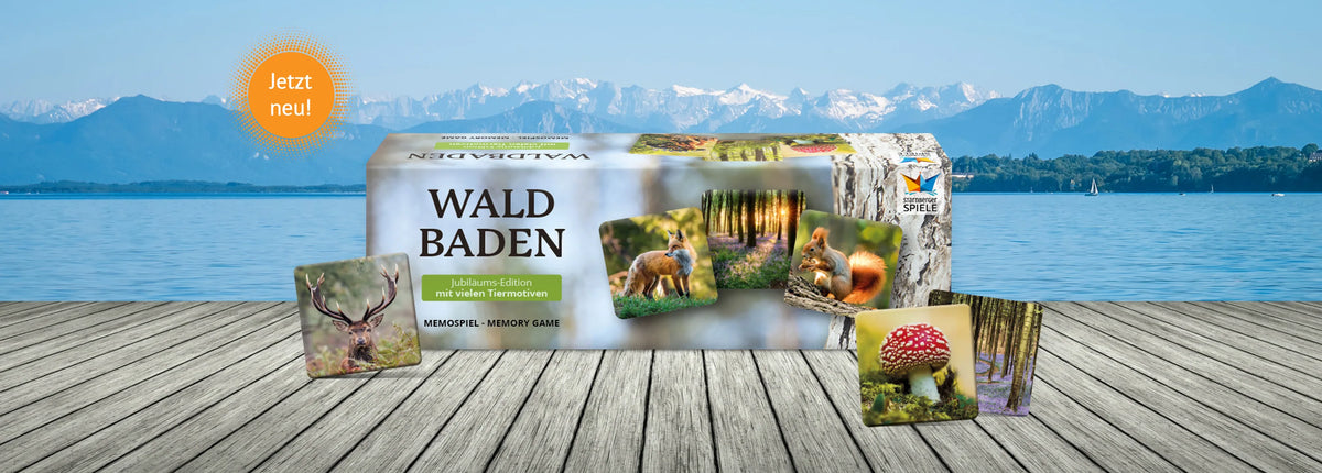 Waldbaden Memospiel – Jubiläums-Edition mit vielen Tiermotiven von Starnberger Spiele