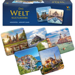 Memospiel Das Weltkulturerbe mit UNESCO-Welterbestätten wie Taj Mahal, Mont-Saint-Michel, Venedig, Cinque Terre, Hagia Sophia und Sukhothai.